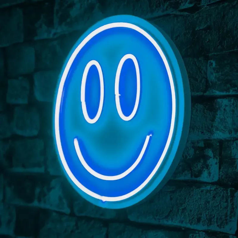 Ѕидна LED декорација Smiley-Blue