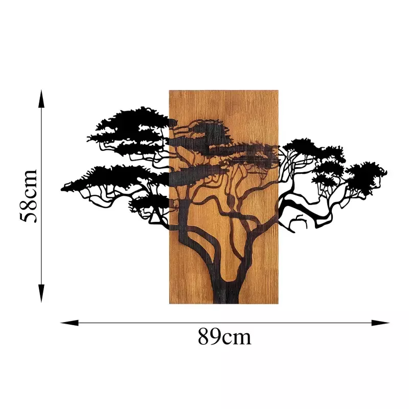 Метална ѕидна декорација Acacia Tree