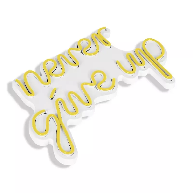 Ѕидна LED декорација Never Give Up -Yellow