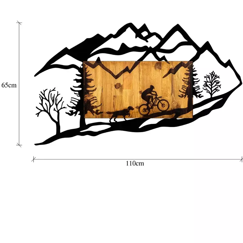 Метална ѕидна декорација Bicycle Riding in Nature