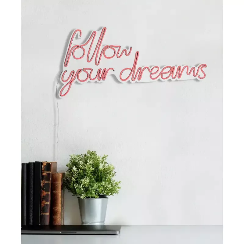 Ѕидна LED декорација Follow Your Dreams-Pink