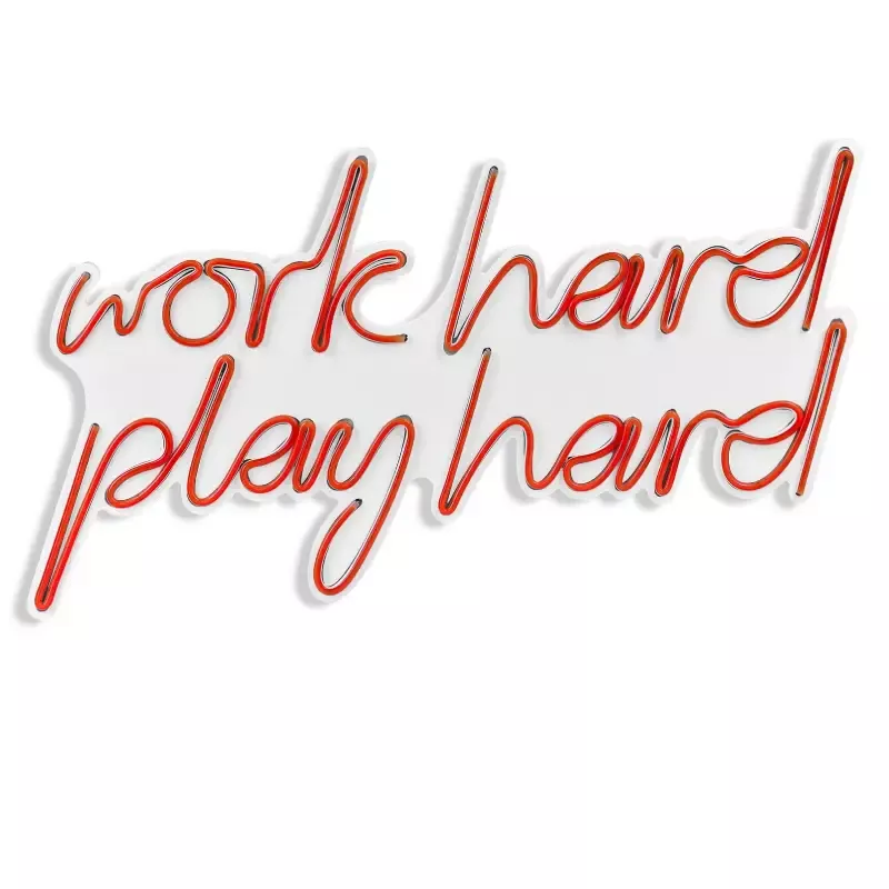 Ѕидна LED декорација Work Hard Play Hard-Red