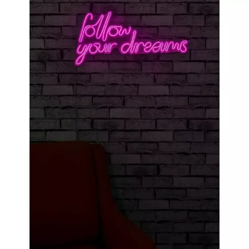 Ѕидна LED декорација Follow Your Dreams-Pink