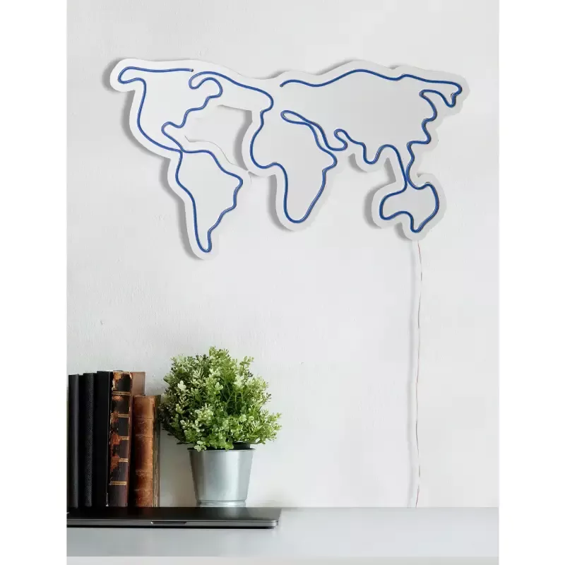 Ѕидна LED декорација World Map-Blue