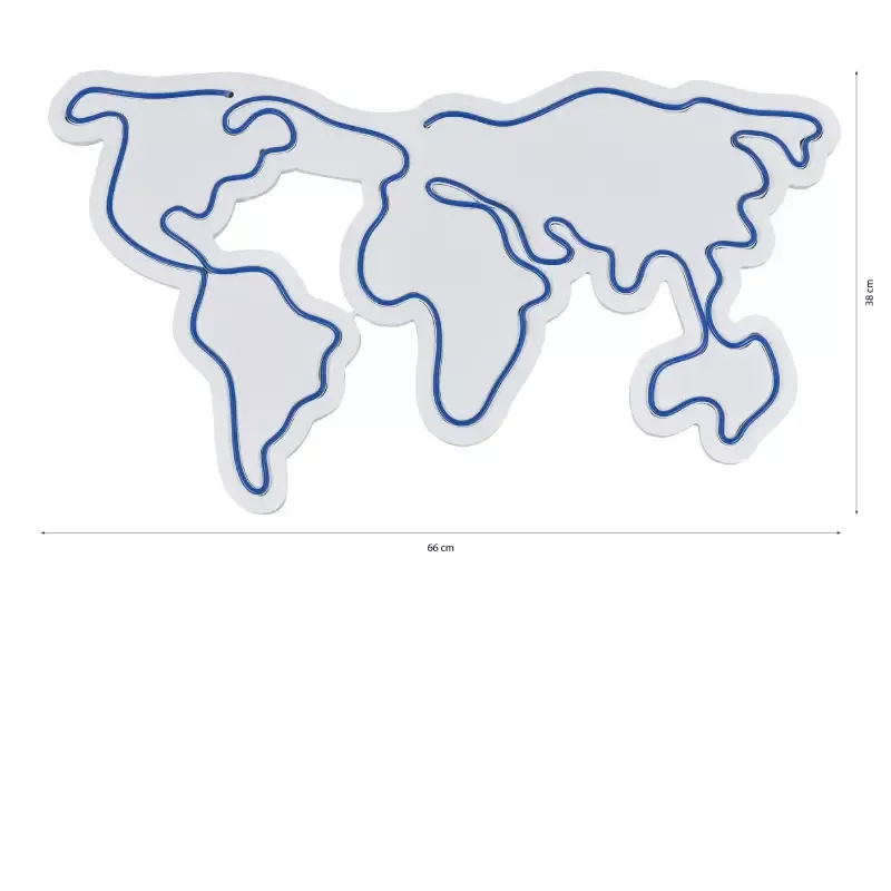 Ѕидна LED декорација World Map-Blue