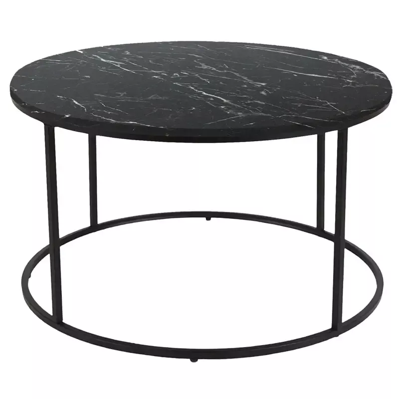 Клуб маса Emilian black marble melamine-black metal