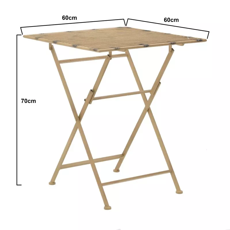 Метална маса на расклопување ЗЛАТО 60Χ60Χ70