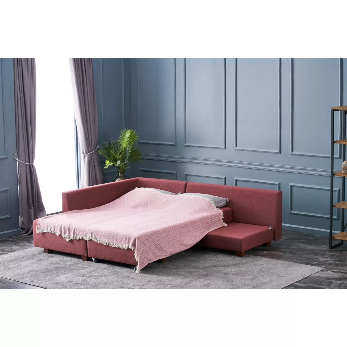 Софа Manama Corner Sofa Bed Left - Claret Red