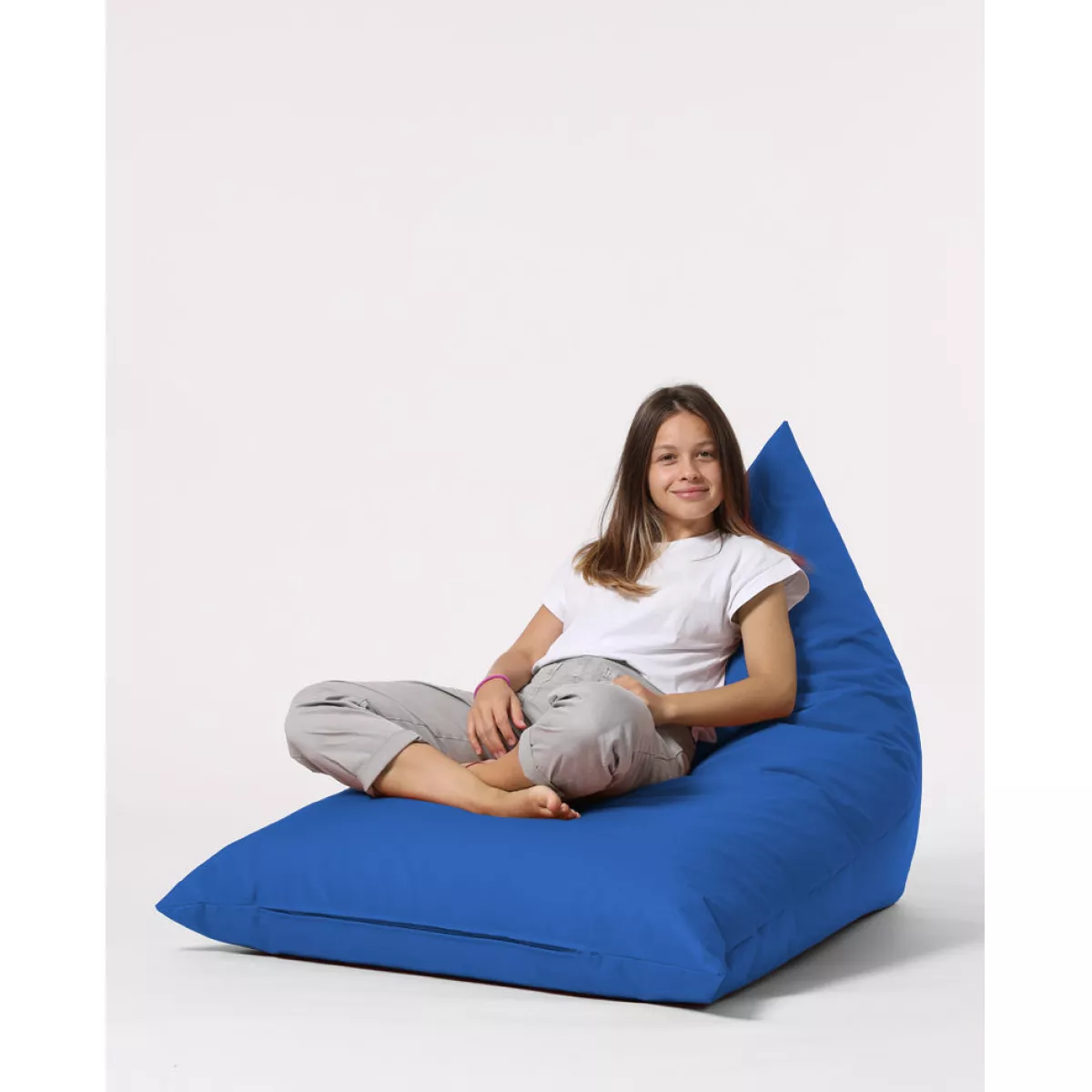 Bean Bag Pyramid Big Bed Pouf - Blue