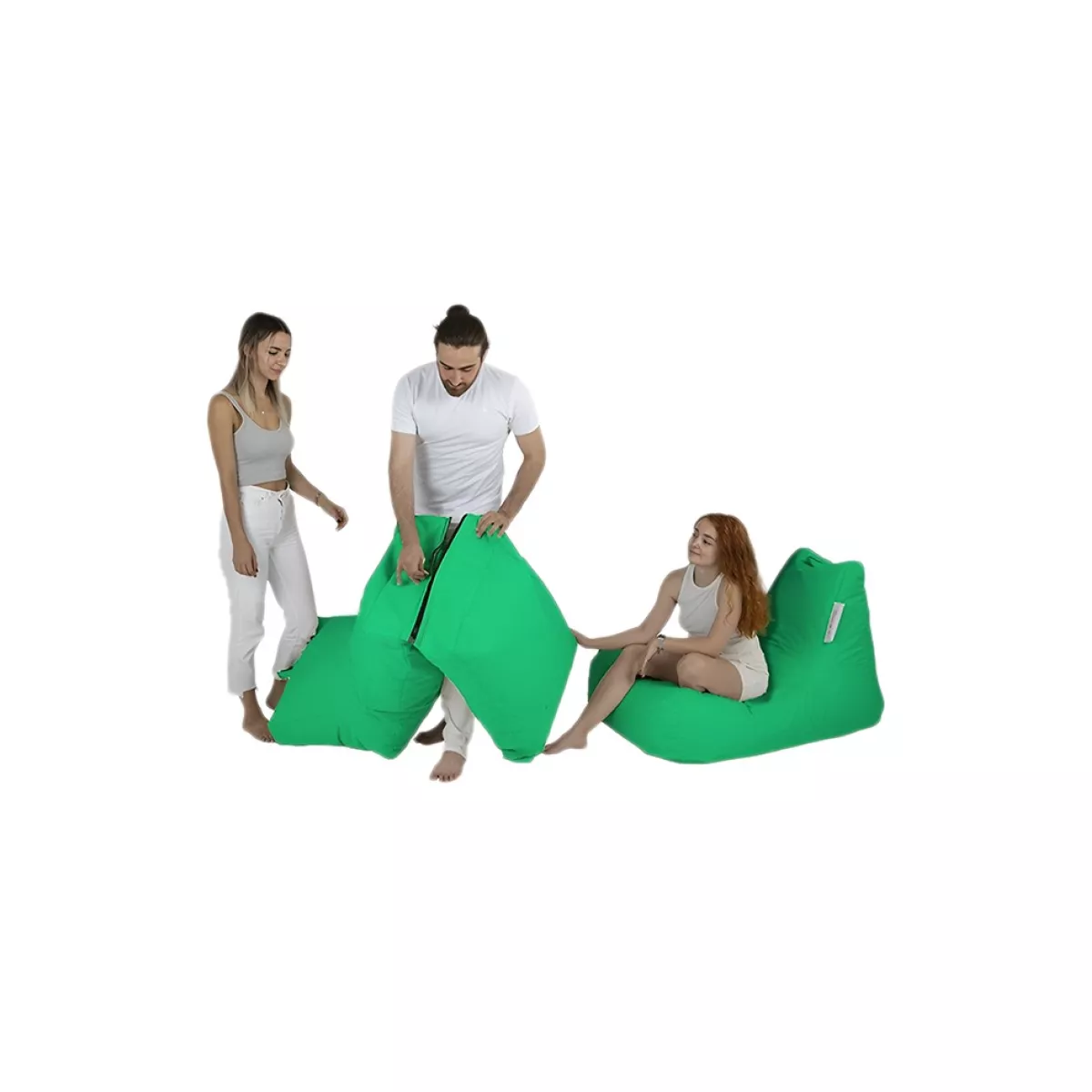 Bean Bag Siesta Sofa Bed Pouf - Green