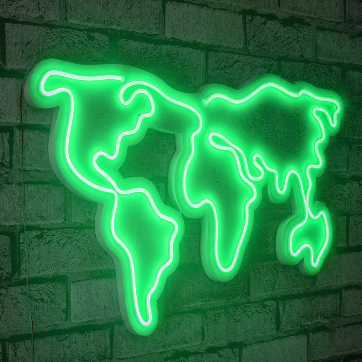 Ѕидна LED декорација World Map - Green