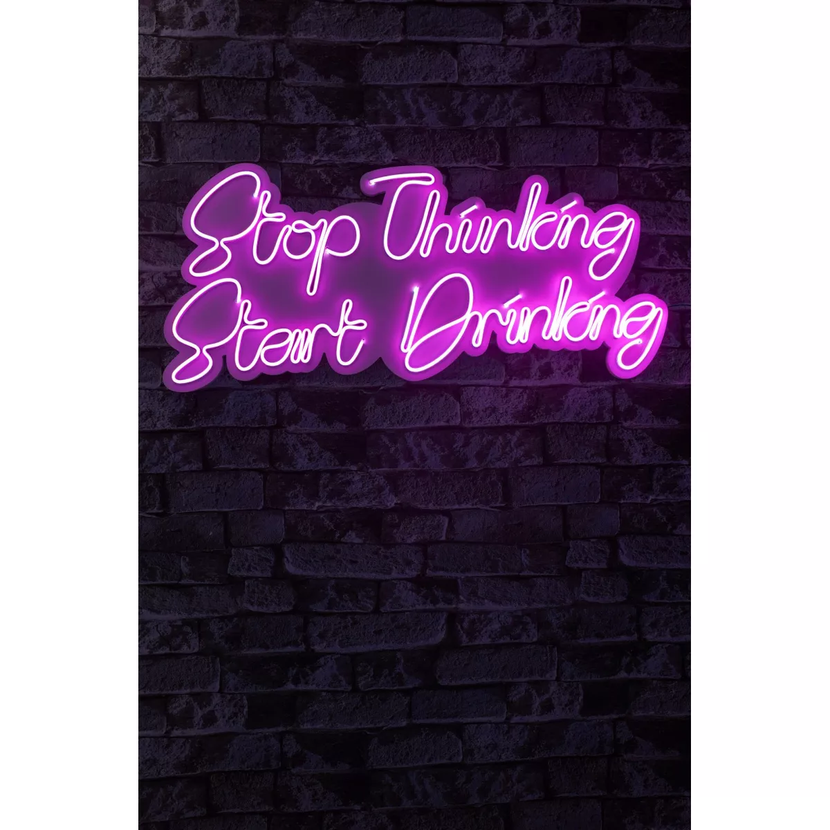 Ѕидна LED декорација Stop Thinking Start Drinking - Pink