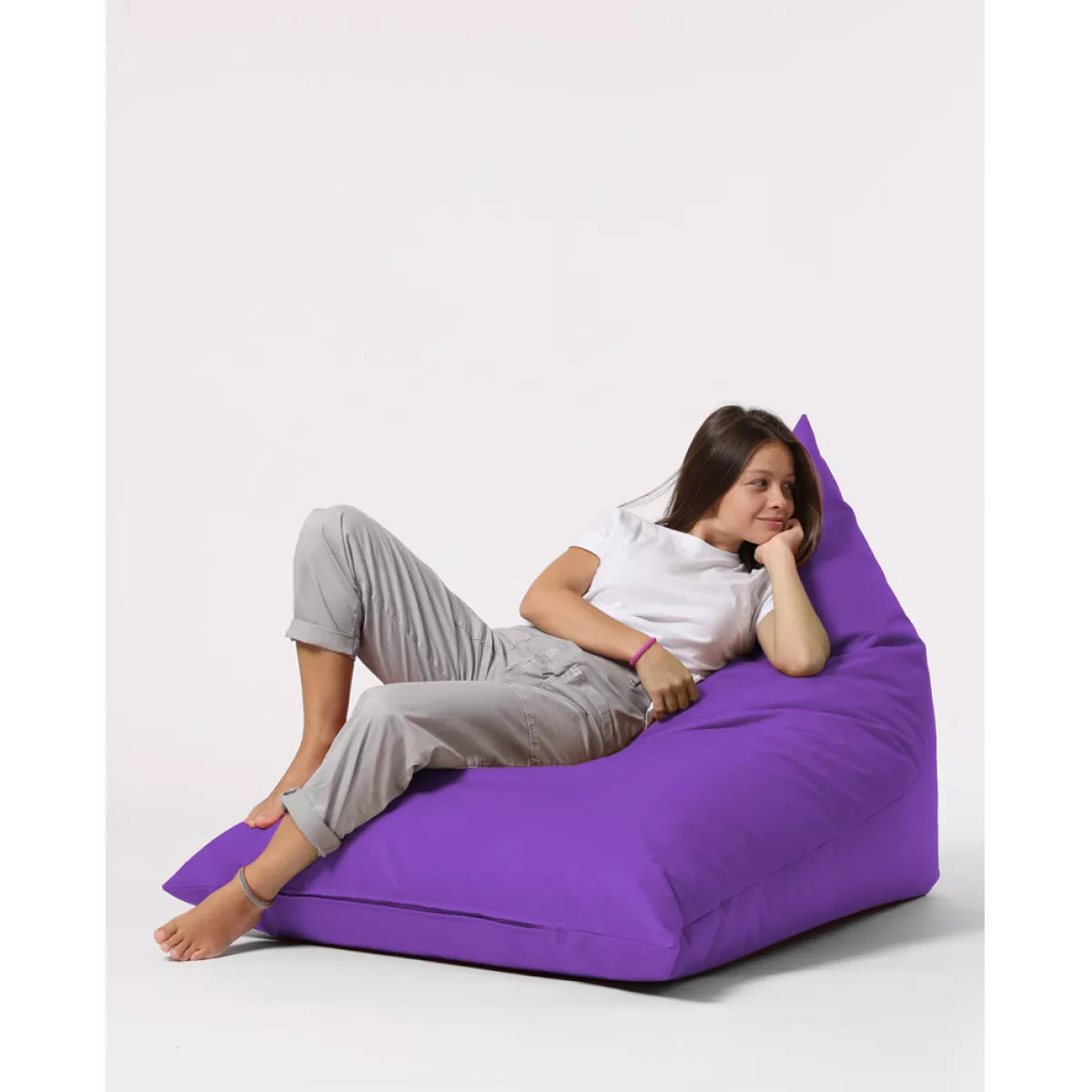 Bean Bag Pyramid Big Bed Pouf - Purple