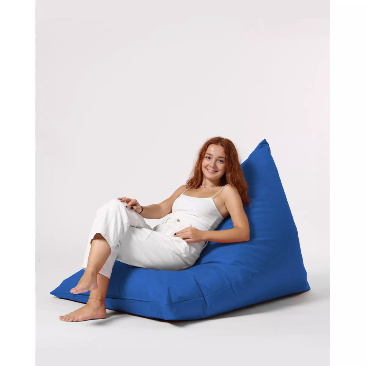 Bean Bag Pyramid Big Bed Pouf - Blue