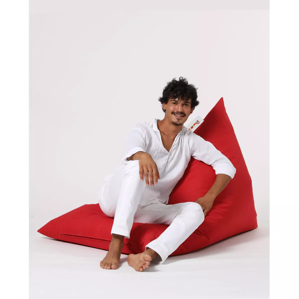 Bean Bag Pyramid Big Bed Pouf - Red