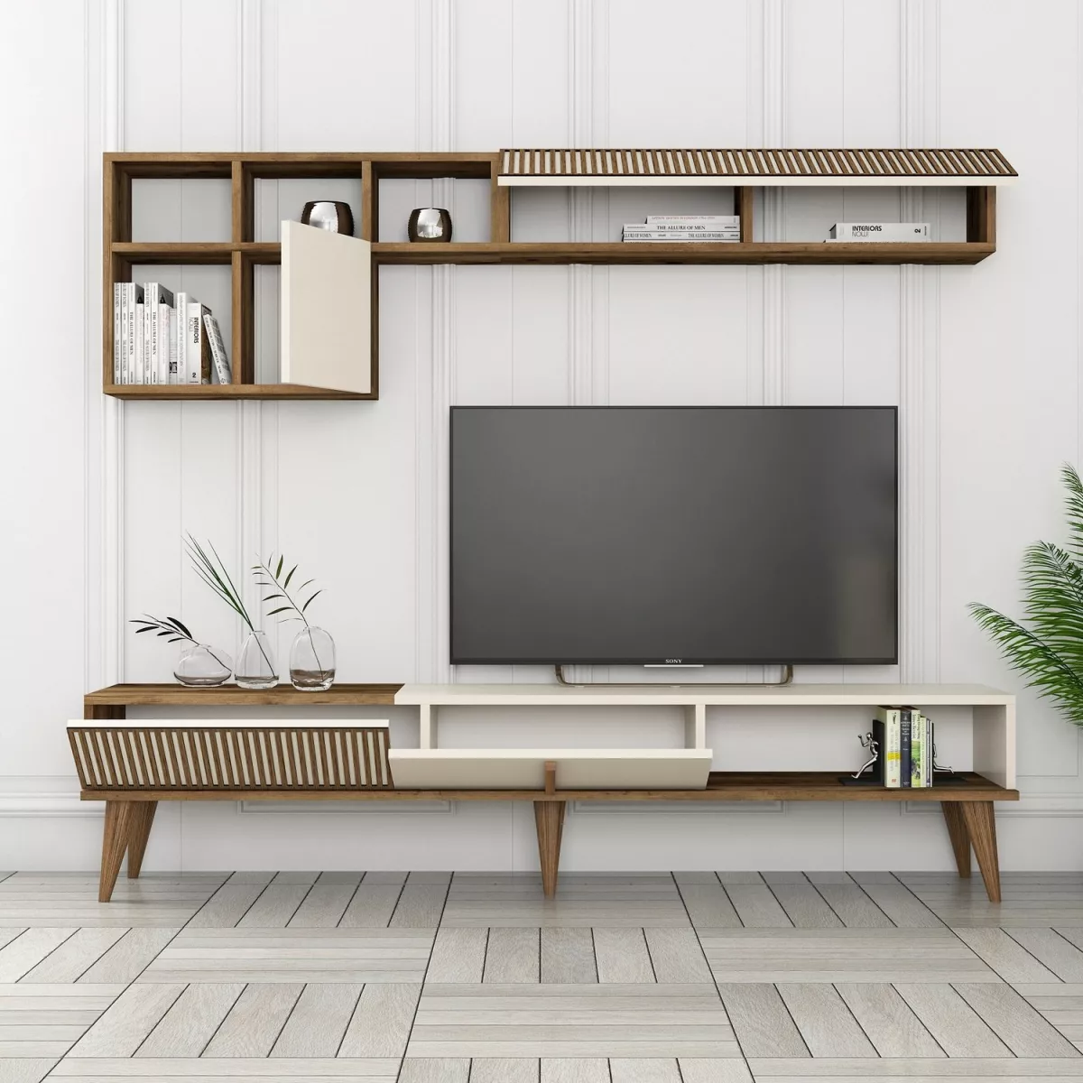 ТВ Комода Milan TV - Walnut, Cream