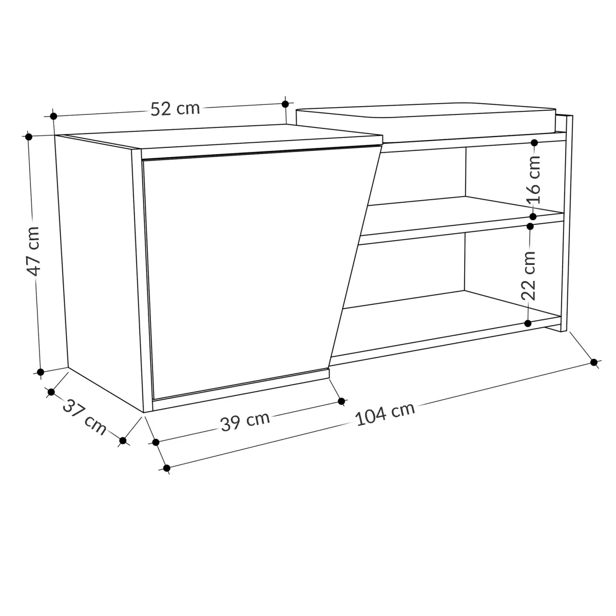 Чевларник Fiona Bench - Anthracite, White