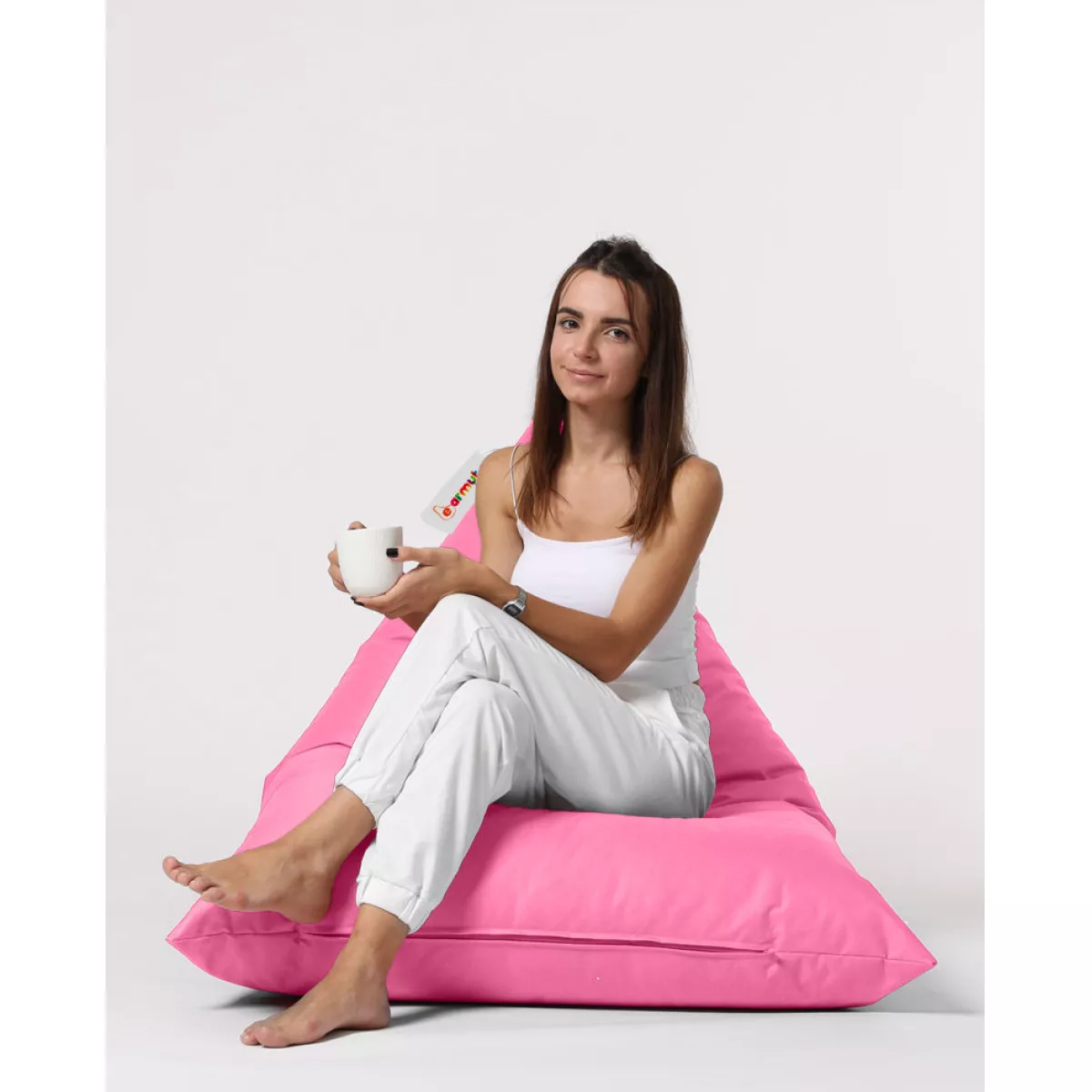 Bean Bag Pyramid Big Bed Pouf - Pink