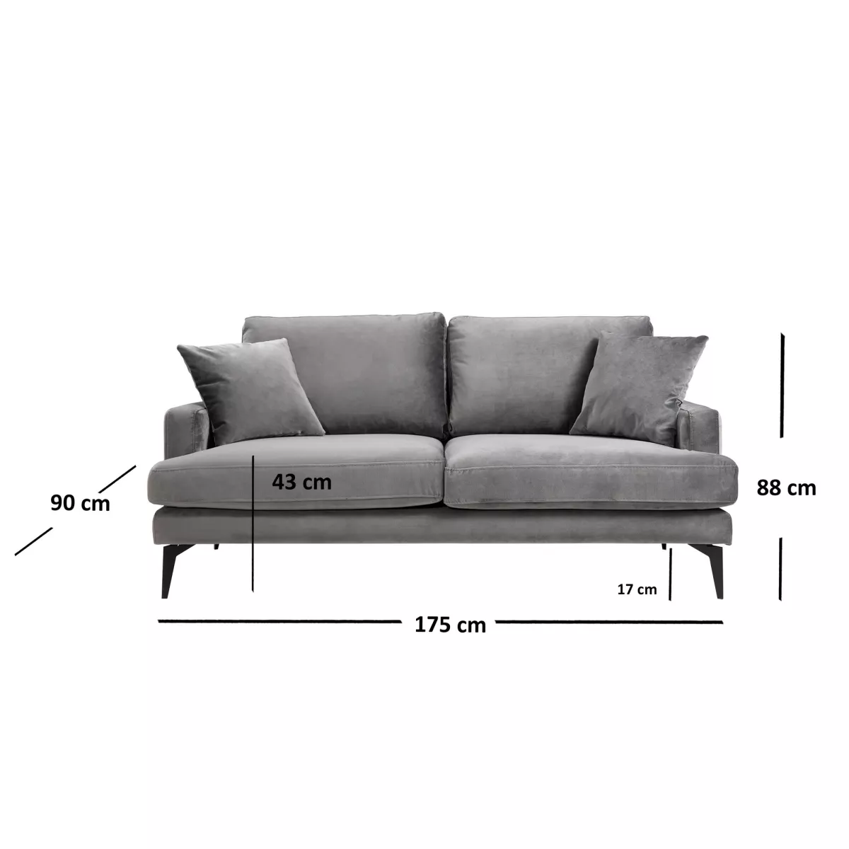 Софа Papira 2 Seater - Grey