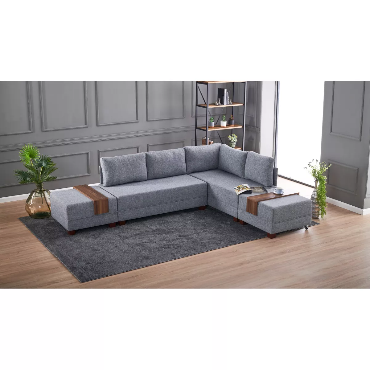 Софа Fly Corner Sofa Bed Right- Grey