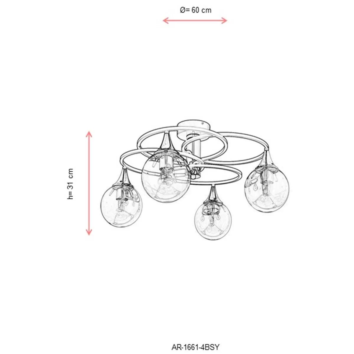 Лустер AR-1661-4BSY