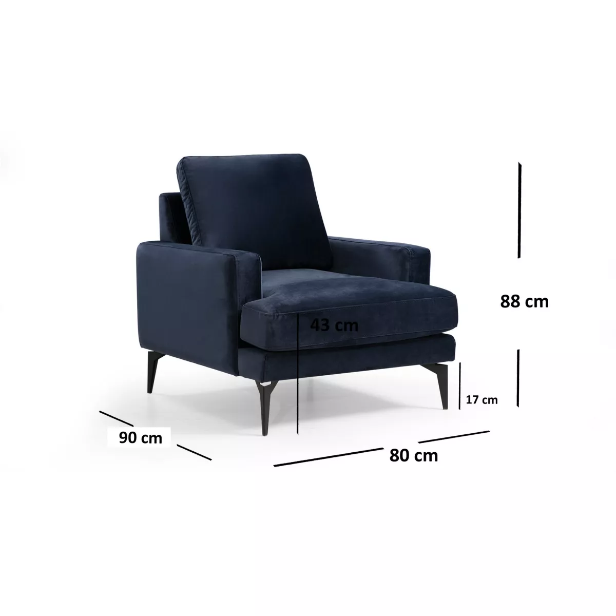 Фотеља Papira Armchair - Navy Blue