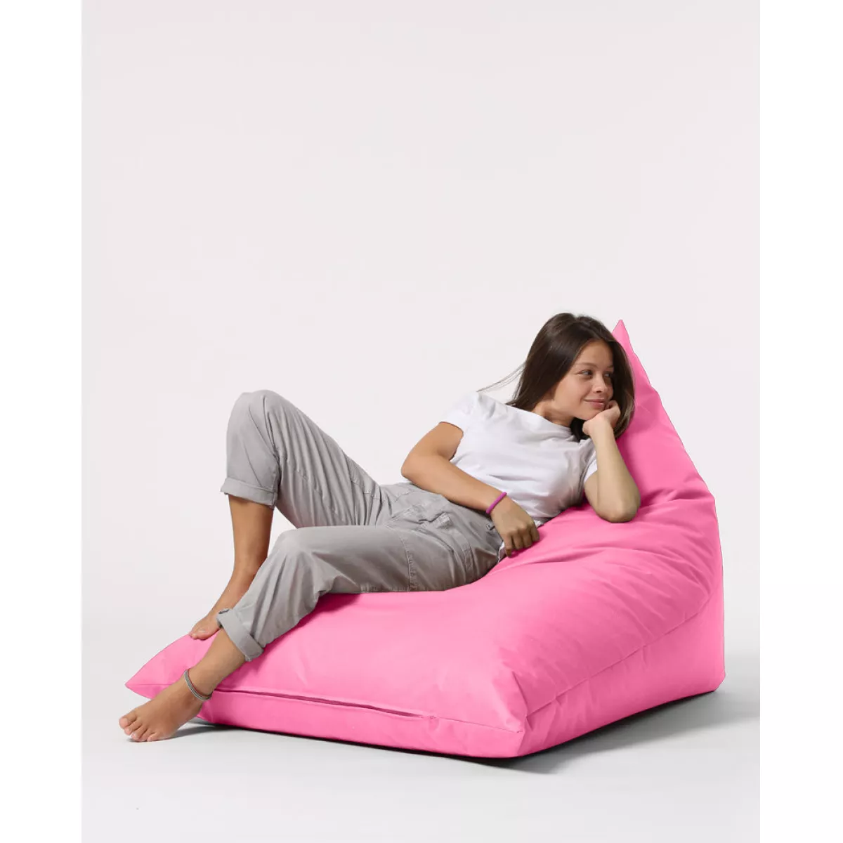 Bean Bag Pyramid Big Bed Pouf - Pink