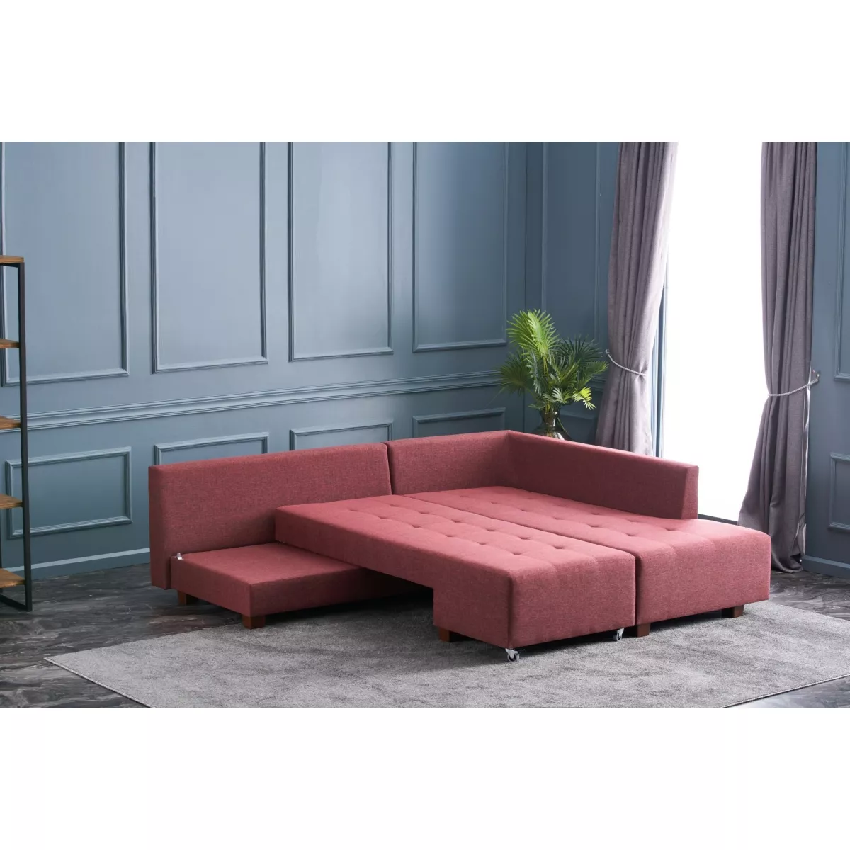 Софа Manama Corner Sofa Bed Right - Claret Red