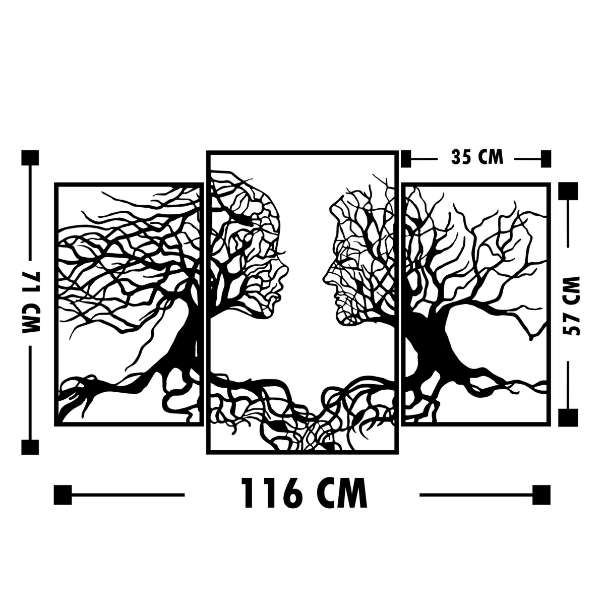 Метална ѕидна декорација Love Tree