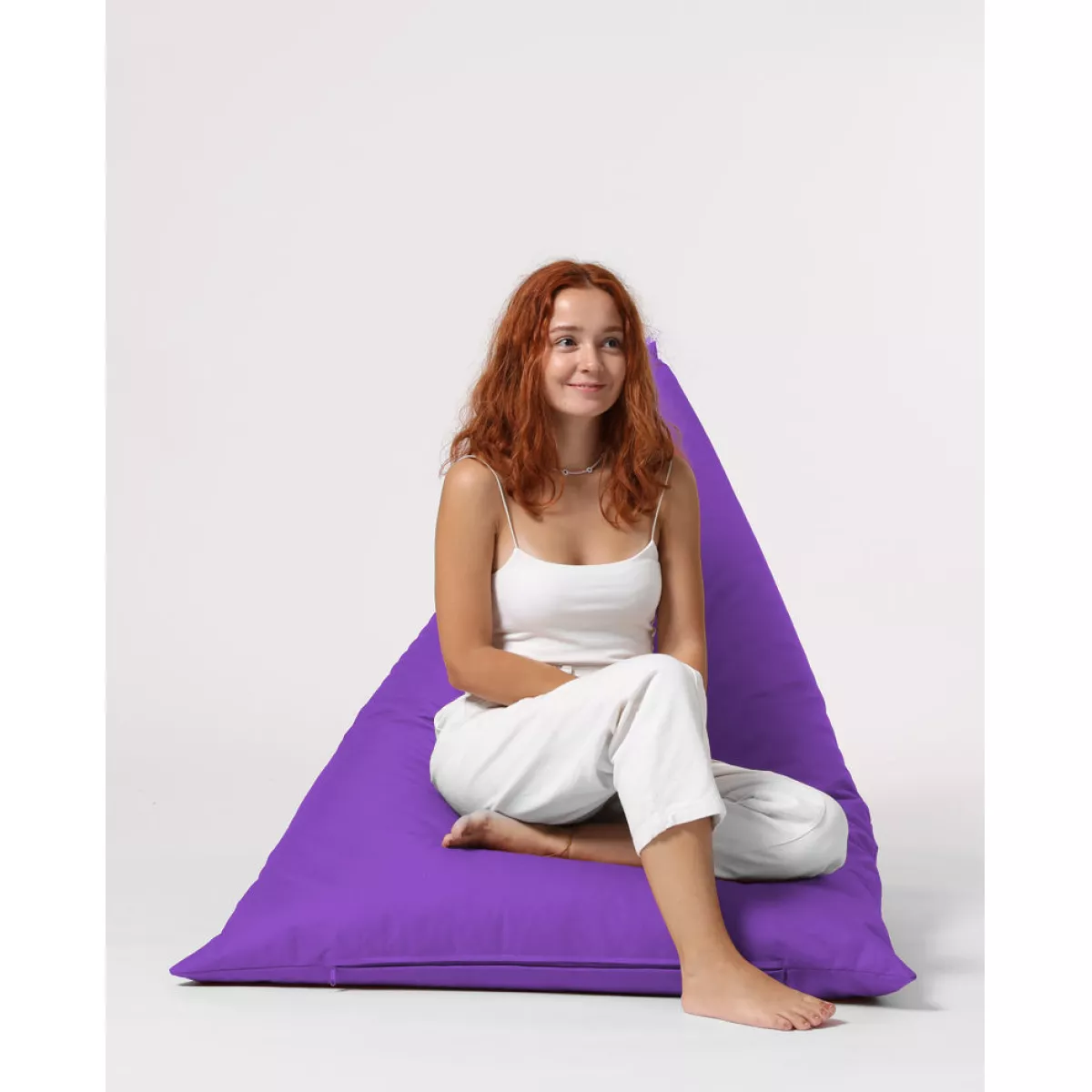 Bean Bag Pyramid Big Bed Pouf - Purple