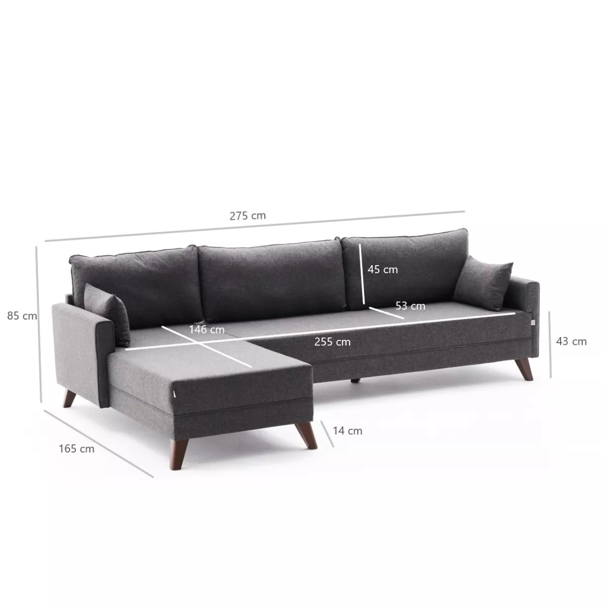 Софа Bella Corner Sofa Left - Anthracite