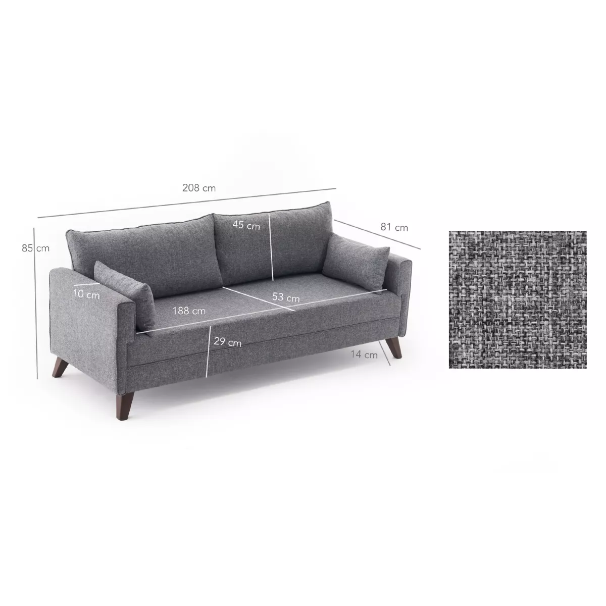 Софа Bella Sofa For 3 Pr - Grey