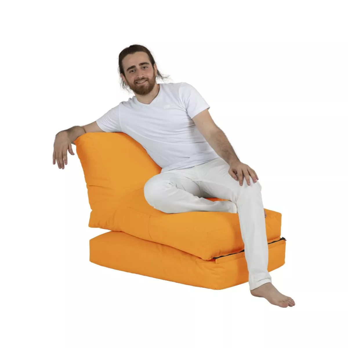 Bean Bag Siesta Sofa Bed Pouf - Orange