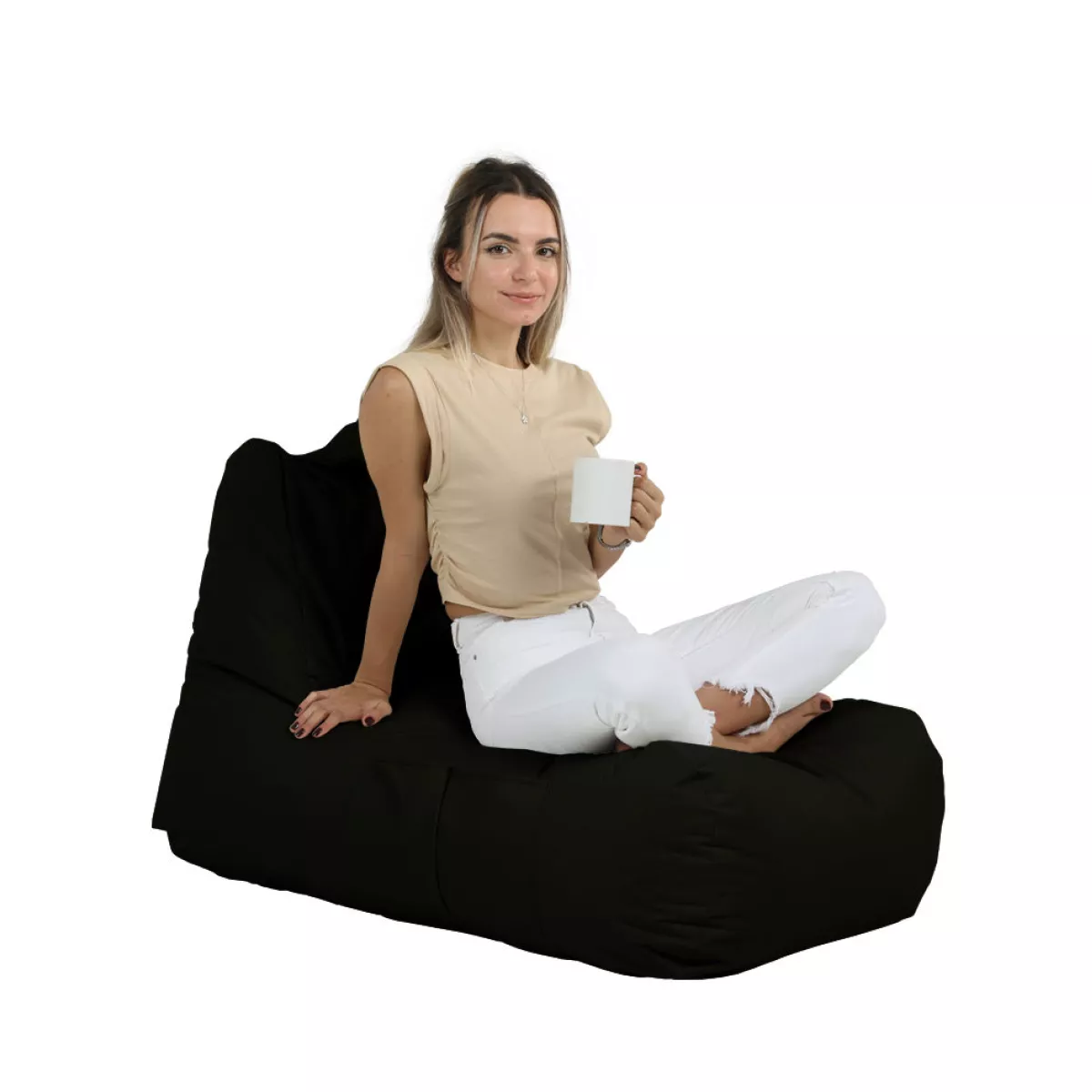 Bean Bag Trendy Comfort Bed Pouf - Black