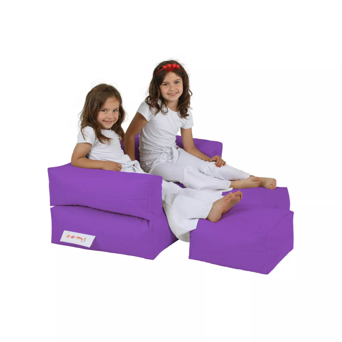 Bean Bag Kids Double Seat Pouf - Purple