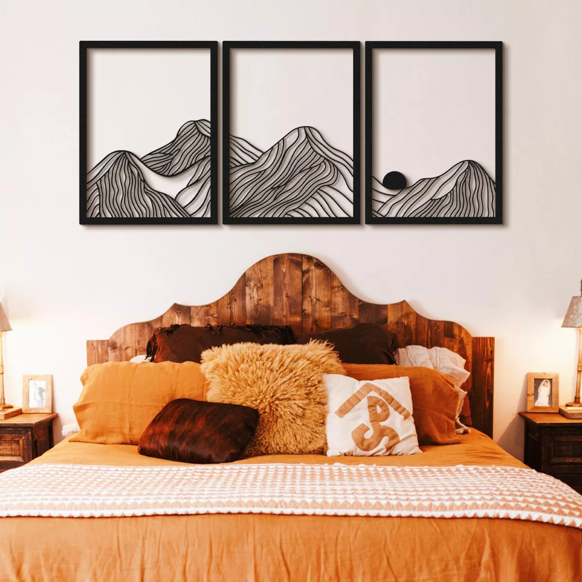 Метална ѕидна декорација Mountain Landscape Set of 3- APT742 S