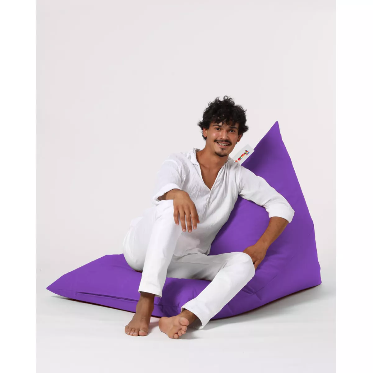 Bean Bag Pyramid Big Bed Pouf - Purple