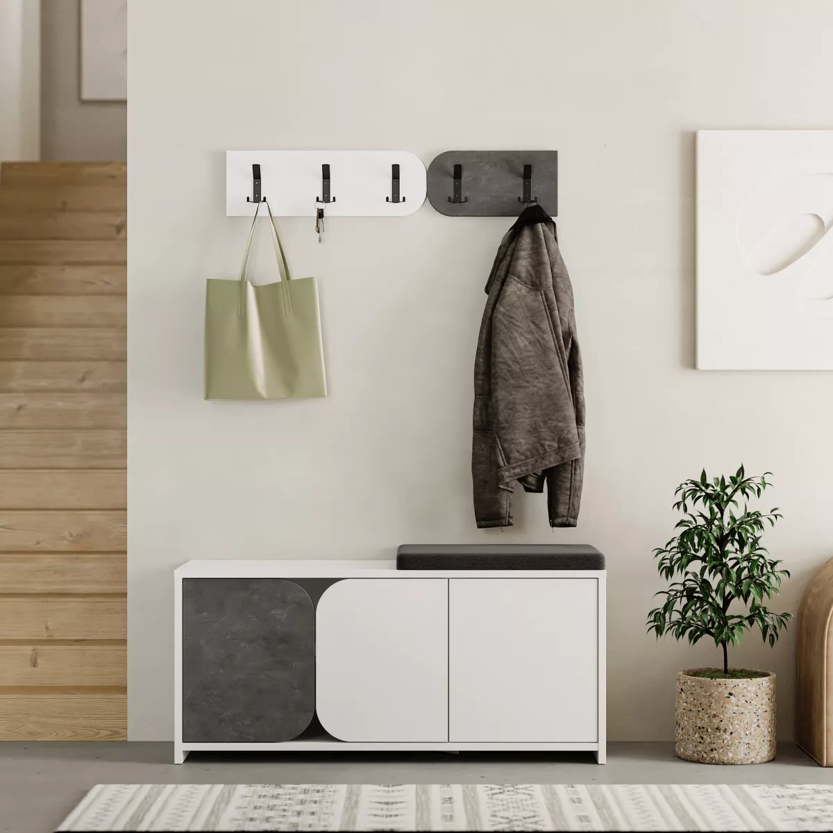 Закачалка Moni Shoe Cabinet-Hanger - White, Grey