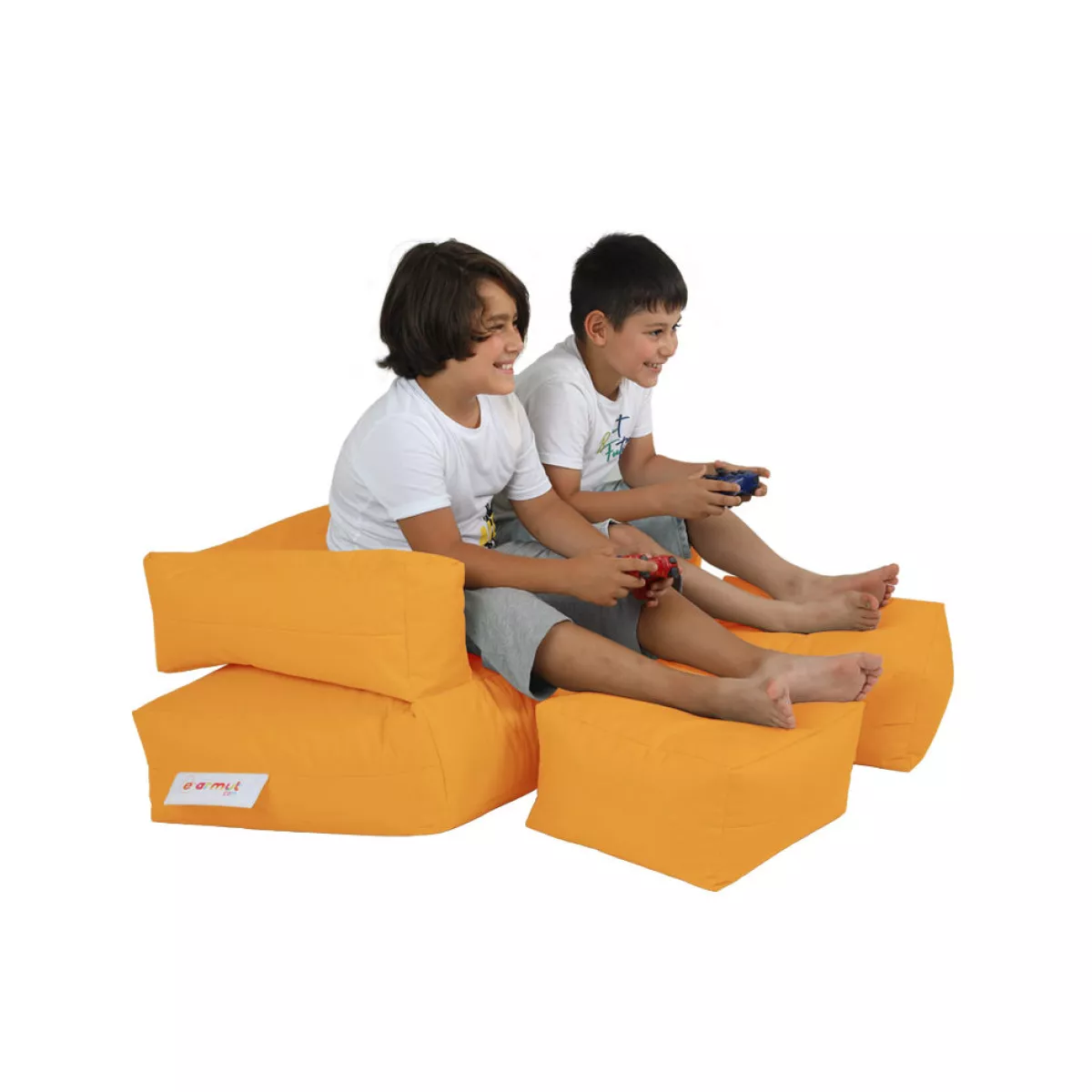 Bean Bag Kids Double Seat Pouf - Orange