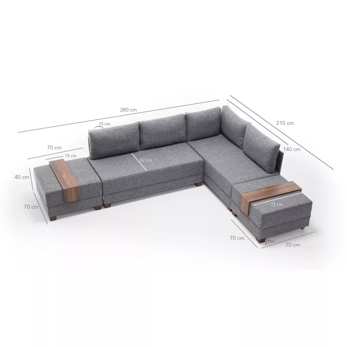 Софа Fly Corner Sofa Bed Right- Grey