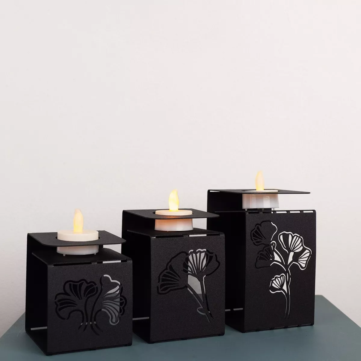 Декорација Ginkgo Tealight - APT549 - Black