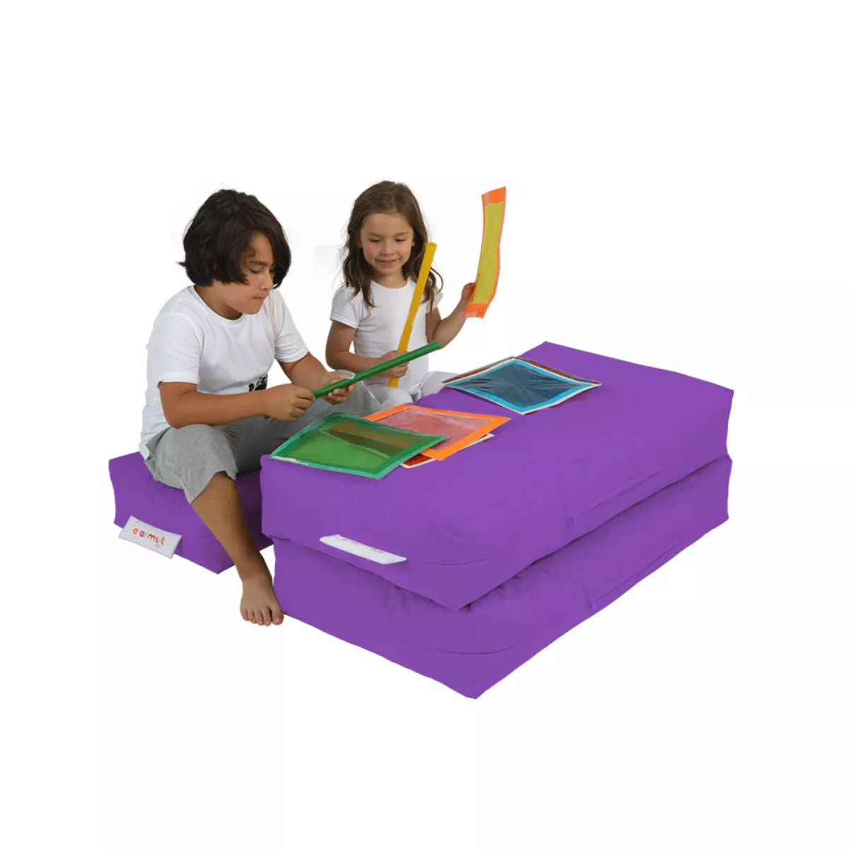 Bean Bag Kids Double Seat Pouf - Purple