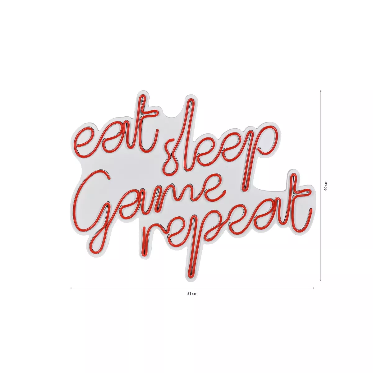 Ѕидна LED декорација eat sleep game repeat - red