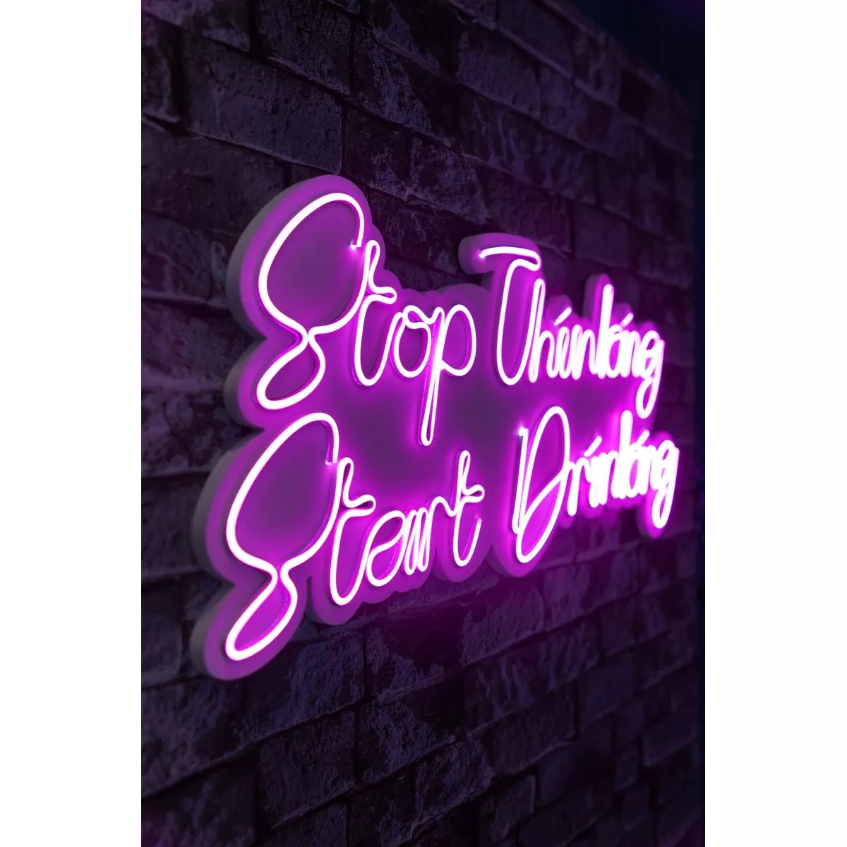 Ѕидна LED декорација Stop Thinking Start Drinking - Pink