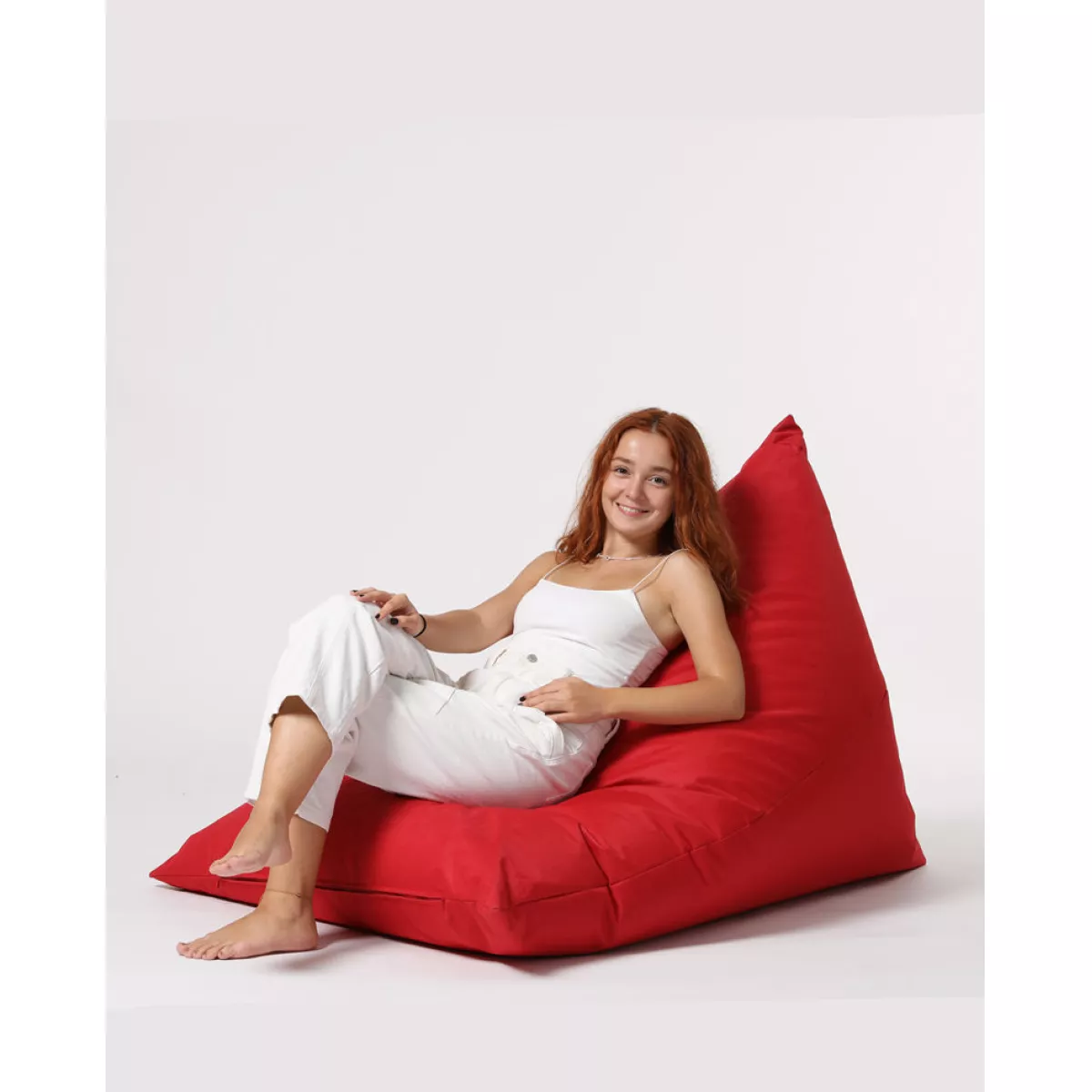 Bean Bag Pyramid Big Bed Pouf - Red