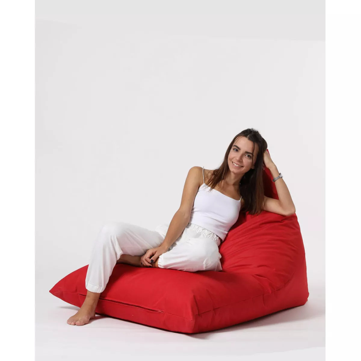 Bean Bag Pyramid Big Bed Pouf - Red