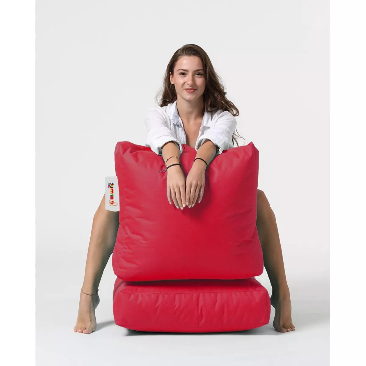 Bean Bag Siesta Sofa Bed Pouf - Red