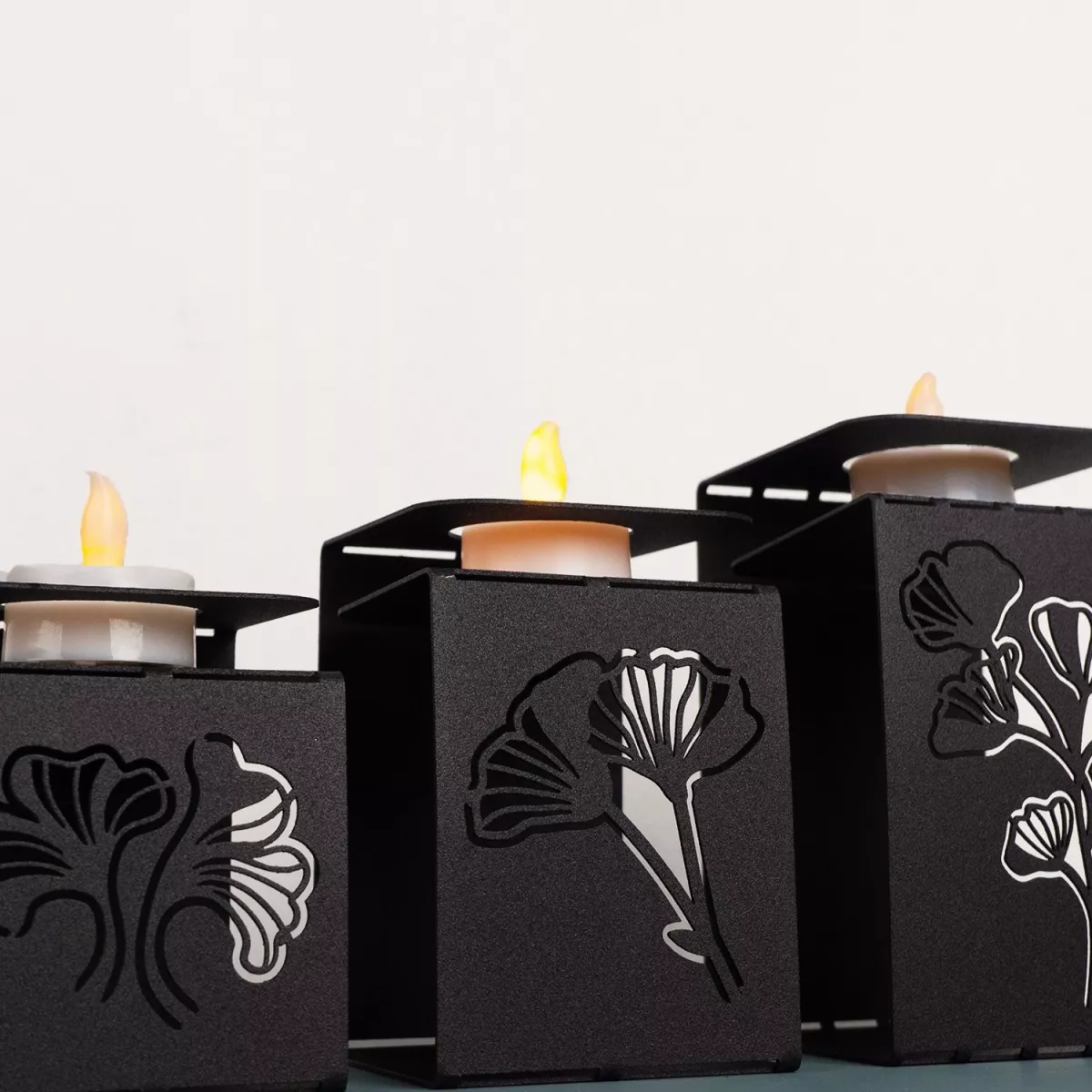 Декорација Ginkgo Tealight - APT549 - Black