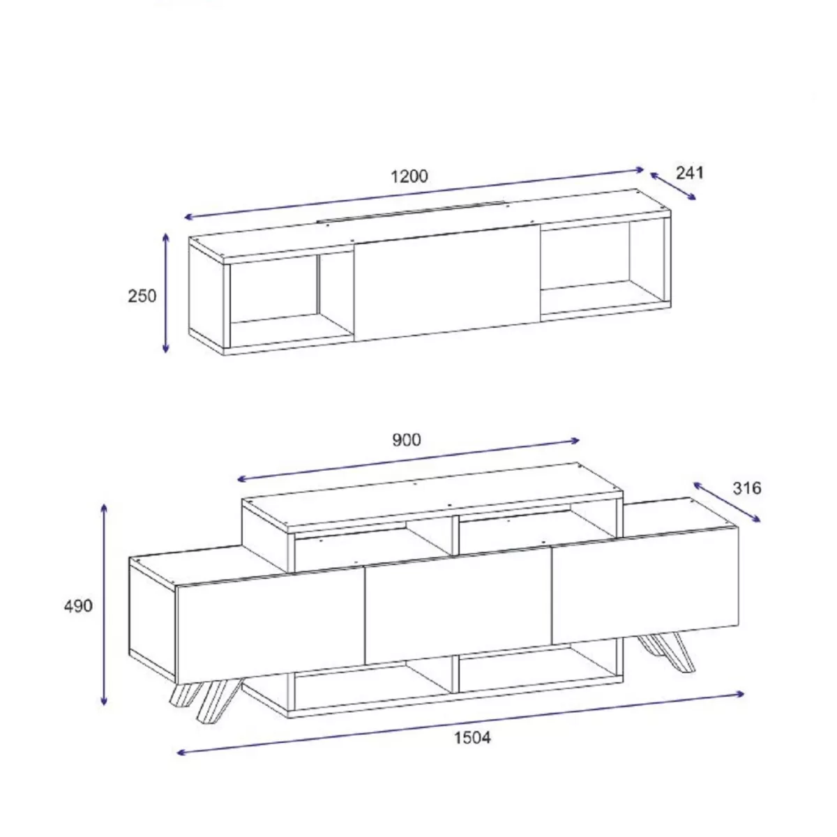 ТВ Комода Alwin Unit - Walnut