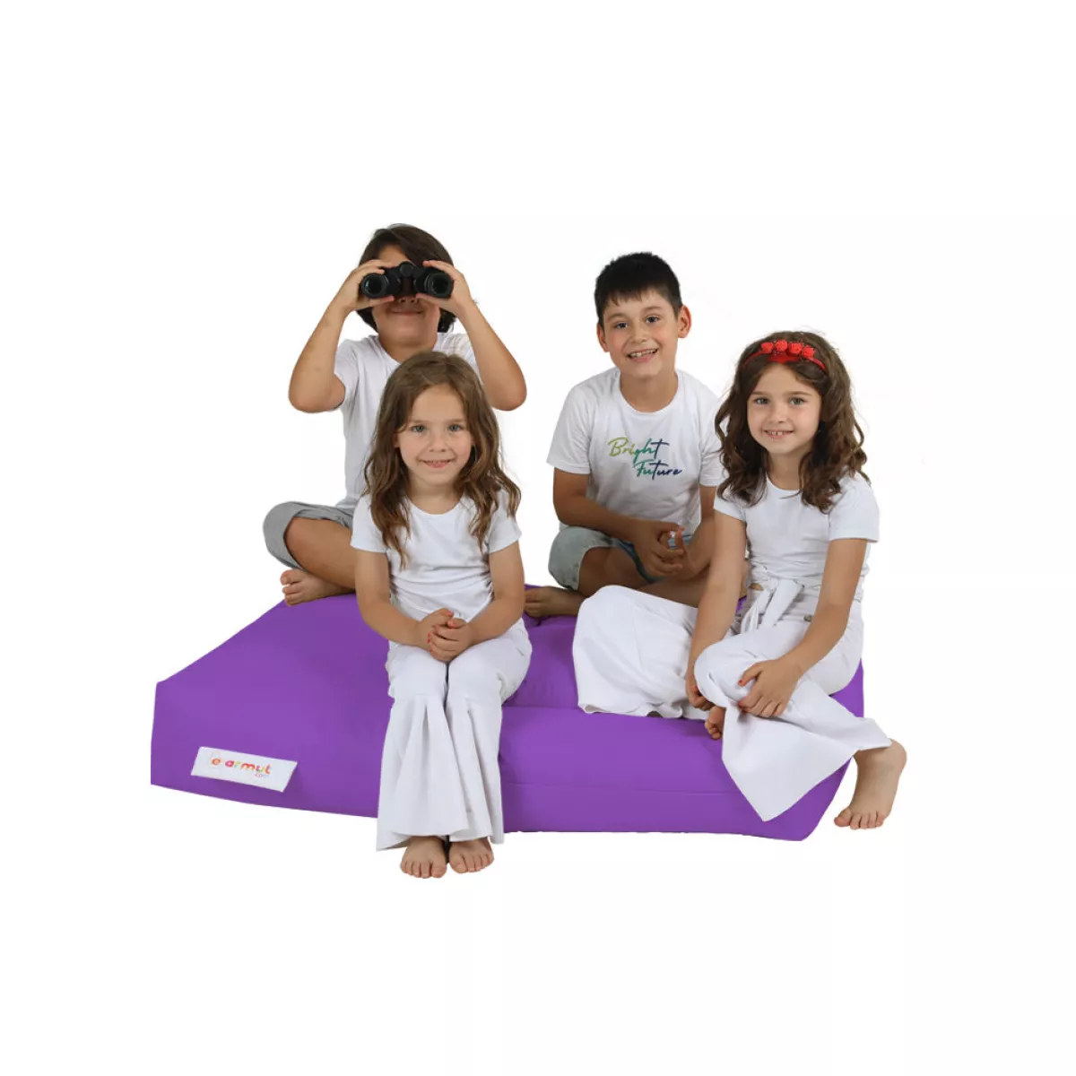 Bean Bag Kids Double Seat Pouf - Purple